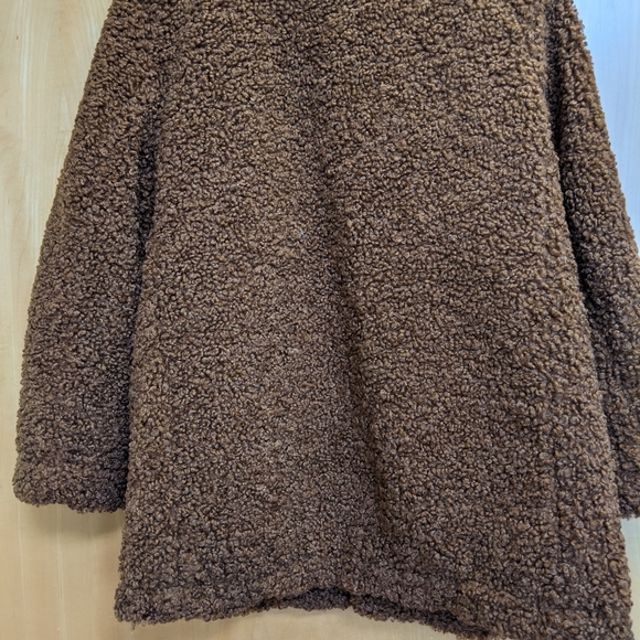 Max studio curly faux fur coat jacket brown - Picture 6 of 6
